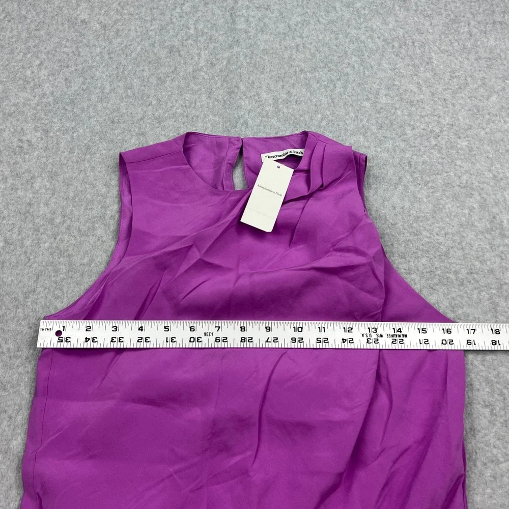 NEW Abercrombie & Fitch Maxi Dress‎ Womens XS Purple High Neck Drape Sleeveless